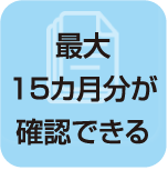 最大15カ月分が確認できる