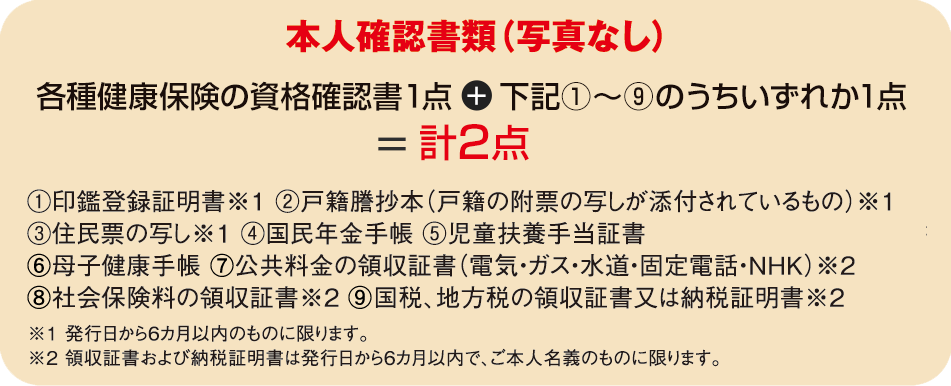 本人確認書類(写真なし)